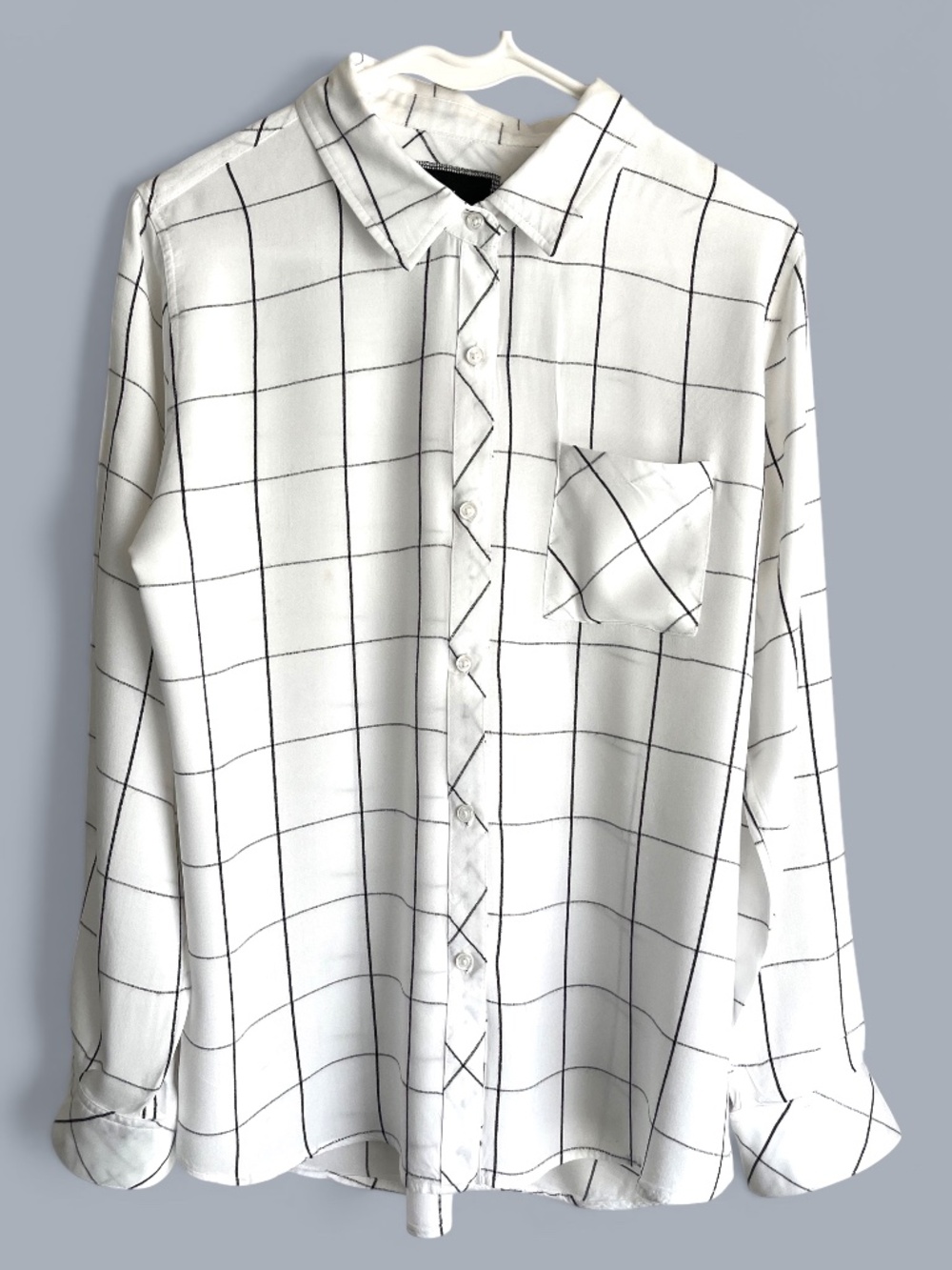 Rails Hunter Button Up Black/White Windowpane Shirt Size M
